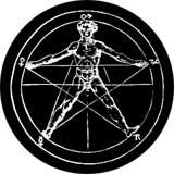 PENTAGRAM - Vitruvian Man Black - odznak