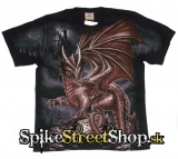 FANTASY MOTIVES - Dragon Protector - čierne pánske tričko