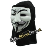 VENDETTA - Silver Face Mask with Black Head Cover - maska