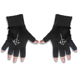 GHOST - Ghost Cross - čierne rukavice bez prstov
