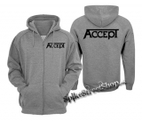 ACCEPT - Logo - šedá pánska mikina na zips