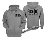 AC/DC - Back In Black - šedá pánska mikina na zips