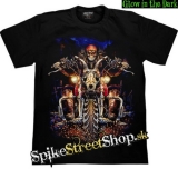 BIKER COLLECTION - Skeleton Bike Rider - čierne pánske tričko
