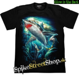 ANIMAL COLLECTION - Shark - čierne pánske tričko