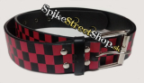 RED-BLACK 3 ROW CHESSBOARD - opasok z umelej kože (Výpredaj)