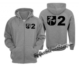 U2 - Logo Tree - šedá pánska mikina na zips
