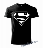 SUPERMAN - White Logo - čierne detské tričko