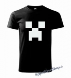 MINECRAFT - Creeper White - čierne detské tričko