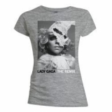 LADY GAGA - The Remix Skinny Fit - šedé dámske tričko