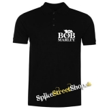 BOB MARLEY - Logo & Flag - čierna pánska polokošeľa