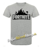 FORTNITE - Logo - sivé detské tričko