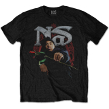 NAS - Red Rose - čierne pánske tričko