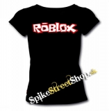 ROBLOX - Logo Red White - čierne dámske tričko
