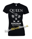 QUEEN - Bohemian Rhapsody - čierne dámske tričko