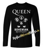 QUEEN - Bohemian Rhapsody - čierne pánske tričko s dlhými rukávmi