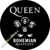 QUEEN - Bohemian Rhapsody Black - okrúhla podložka pod pohár