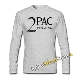 2 PAC - 1971-1996 - šedé pánske tričko s dlhými rukávmi