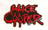 ALICE COOPER - Red & Black Logo - nažehlovacia nášivka