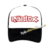 ROBLOX - Red White Logo - čiernobiela sieťkovaná šiltovka model "Trucker"