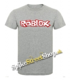 ROBLOX - Logo Red White - šedé detské tričko