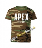 APEX LEGENDS - Logo - maskáčové chlapčenské tričko WOODLAND CAMO BROWN
