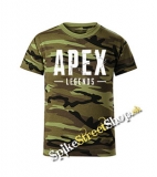 APEX LEGENDS - Logo - maskáčové chlapčenské tričko WOODLAND CAMO GREEN