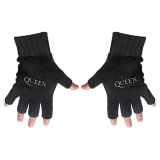QUEEN - Logo - čierne rukavice bez prstov