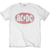 AC/DC - Oval Logo Vintage- biele pánske tričko