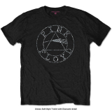 PINK FLOYD - Circle Logo Diamante - čierne pánske tričko