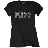KISS - Logo Diamante - čierne dámske tričko