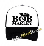 BOB MARLEY - Logo - čiernobiela sieťkovaná šiltovka model "Trucker"