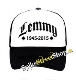 LEMMY - Logo - čiernobiela sieťkovaná šiltovka model "Trucker"