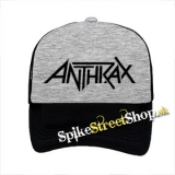 ANTHRAX - Logo - šedočierna sieťkovaná šiltovka model "Trucker"