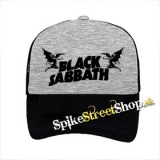 BLACK SABBATH - Logo - šedočierna sieťkovaná šiltovka model "Trucker"