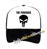 PUNISHER - Logo - čiernobiela sieťkovaná šiltovka model "Trucker"