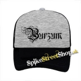 BURZUM - Logo Crest - šedočierna sieťkovaná šiltovka model "Trucker"