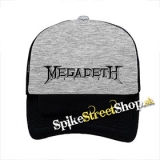 MEGADETH - Logo - šedočierna sieťkovaná šiltovka model "Trucker"