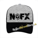 NOFX - Logo - šedočierna sieťkovaná šiltovka model "Trucker"