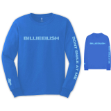 BILLIE EILISH - Smile - modré pánske tričko s dlhými rukávom