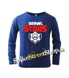 BRAWL STARS - Logo - modré detské tričko s dlhými rukávmi
