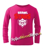 BRAWL STARS - Logo - ružové detské tričko s dlhými rukávmi