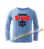 BRAWL STARS - Logo - svetlomodré detské tričko s dlhými rukávmi