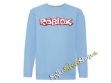 ROBLOX - Logo Red White - Svetlomodrá detská mikina bez kapuce