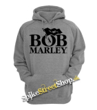 BOB MARLEY - Logo & Flag - sivá detská mikina