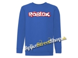 ROBLOX - Logo Red White - Azurovomodrá detská mikina bez kapuce