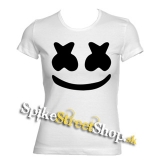 MARSHMELLO - B&W Smile - biele dámske tričko