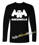 MARSHMELLO - Logo DJ - čierne pánske tričko s dlhými rukávmi
