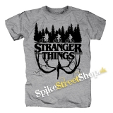 STRANGER THINGS - Logo Flip - Logo - sivé pánske tričko