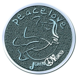 JOHN LENNON - Peace & Love - kovový odznak