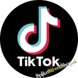 TIK TOK - Logo On Black Background - okrúhla podložka pod pohár